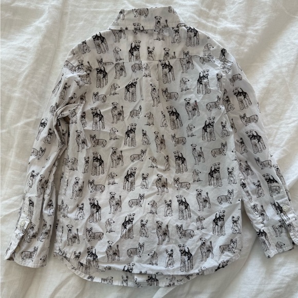 Boys size 4 Janie and Jack Dog Toile Poplin Button Down Shirt dog lover - Picture 4 of 7